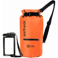 Earth Pak - Waterproof Dry Bag With Front Zippered Pocket Keeps Gear Dry For Kayaking  Beach  Rafting  Boating  Hiking  Camping And Fishing With Waterproof Phone Case
