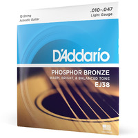 Daddario Guitar Strings - Phosphor Bronze Acoustic Guitar Strings - Ej38 - Rich  Full Tonal Spectrum - For 12 String Guitars - 10-47 Light 12-String