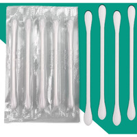 200 Pack Cotton Swabs  Individually Wrapped Cotton Swab  Individually Wrapped Double Tipped Paper Sticks For Ear  Make-Up(Double Round End)