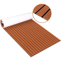 Zeeos Eva Foam Teak Decking Floor Sheet Non-Skid-Self-Adhesive Flooring Synthetic Deck Marine Yacht Rv Boat Flooring Mats Teak With Black Line(945X36)