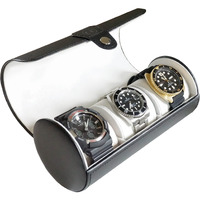 Case Elegance Travel Watch Case Roll Organizer For Men  Vegan Faux Leather Watch Display Case  Watch Display  Storage & Holder  Watch Case For Mens Watch Collection  Watch Holder For Men  Black