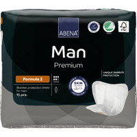 Abena Man Formula 2 Incontinence Pads For Men  Eco-Friendly Mens Incontinence Pads  Extra Protection  Breathable & Comfortable With Fast Absorption  Discreet - 700Ml Absorbency  15Pk