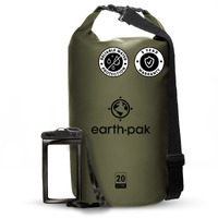 Earth Pak -Waterproof Dry Bag - Roll Top Dry Compression Sack Keeps Gear Dry For Kayaking  Beach  Rafting  Boating  Hiking  Camping And Fishing With Waterproof Phone Case