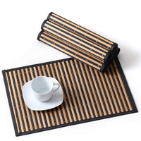 Lovecasa Placemats Set Of 6  Bamboo Table Mats Set With Non Slip Backing  18 A 12 Woven Placemat  Washable Heat-Resistant Place Mats For Kitchen And Dining Room