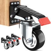 Spacekeeper Workbench Casters Kit 880 Lbs - 3 Inch Heavy Duty Retractable Caster Designed For Workbenches Machinery & Tables  4 Pack
