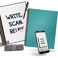 Rocketbook Core Reusable Smart Notebook  Innovative  Eco-Friendly  Digitally Connected Notebook With Cloud Sharing Capabilities  Dotted  85 X 11  32 Pg  Neptune Teal  With Pen  Cloth  And App Included
