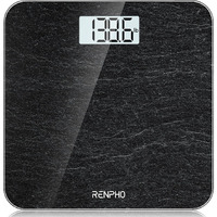 Renpho Digital Bathroom Scale  Highly Accurate Body Weight Scale With Lighted Led Display  Round Corner Design  400 Lb  Core 1S  Marble