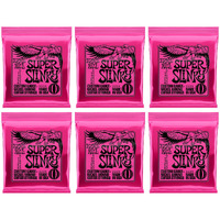 Ernie Ball Super Slinky Nickel Wound Electric Guitar Strings 6 Pack - 9-42 Gauge