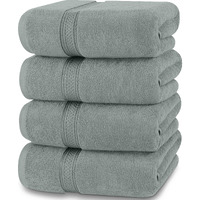 Utopia Towels 4 Pack Premium Bath Towels Set  (27 X 54 Inches) 100% Ring Spun Cotton 600Gsm  Lightweight And Highly Absorbent Quick Drying Towels  Perfect For Daily Use (Cool Grey)
