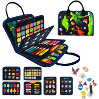 Learntoy Busy Board - Dinosaur Montessori Toys For 3 4 5 Year Old - Sensory Toys For Autistic Children - Toddler Travel Toys - Busy Book For Toddlers Activities As Boys Girls Gift