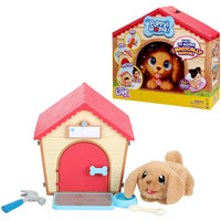 Little Live Pets - My Puppy 's Home Interactive Plush Toy Puppy & Kennel. 25+ Sounds & Reactions. Make The Kennel  Name Your Puppy And Surprise! Puppy Appears! Easy Build Diy Kennel. Batteries Included