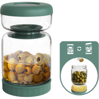 Luvan Glass Pickle Jar  34Oz Pickle Container With Strainer  Leakproof Kraut And Olive Hourglass Jug  Olive Jar With Airtight Lid  Multifunction Jalapeno Container  Gherkin Flip Jar For Fridge