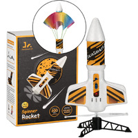 Sainsmart Jr. Rocket Launcher For Kids - Motorized Air Rocket Launch Up To 200 Ft  Safely Land With Parachute  Self-Launching Outdoor Toy  White