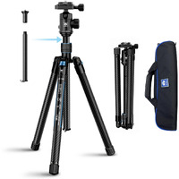 Sirui Carbon Fiber Travel Tripod With E-10 360 Ball Head  59.8 Compact Camera Tripod At-125  Quick Release Reverse Folding Legs  Reversible Center Column  Max Load 17Lbs - Traveler X-Ii