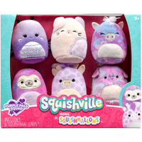 Squishville By Original Squishmallows Purple Pals Squad Plush - Six 2-Inch Squishmallows Plush Including Bashira  Mollie  Carlota  Patrick  Rida  And Jazzy - Toys For Kids