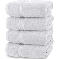 Utopia Towels 4 Pack Premium Bath Towels Set  (27 X 54 Inches) 100% Ring Spun Cotton 600Gsm  Lightweight And Highly Absorbent Quick Drying Towels  Perfect For Daily Use (Silver)