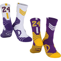 2 Pairs Kobe Basketball-Socks-For-Men  #24 Lucky Number Sports-Socks Lakers Kobe Socks With 3D Ankle Protection For Youth Boys  Athletic Basketball Accessories Great Gift For Kobe Fans (5.5-11.5)