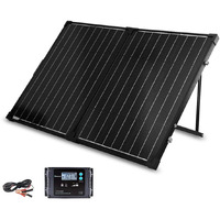 Renogy 100 Watt 12 Volt Portable Solar Panel With Waterproof 20A Charger Controller Foldable 100W Solar Suitcase With Adjustable Kickstand For Power Station  100W Panel-20A Controller  Black