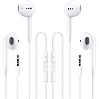 2 Packs Apple Wired Headphones Earbuds With Microphone In-Ear Earphones Volume Control[Apple Mfi Certified] Headphones Compatible With Iphone/Ipad/Android/Computer And Other 3.5Mm Jack Devices