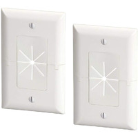 Datacomm Electronics 45-0017-Wh-2Pk (2 Pack) Split Style Tv Plate With Flexible Av/Hdmi Cable Pass-Through - White