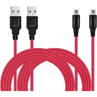 Batsoeasy 2 Pack 5Ft 3Ds/ 2Ds Usb Charger Cable  Nylon Braided Power Charging Cord Cable Compatible With Nintendo New 3Ds Xl/New 3Ds/ 3Ds Xl/ 3Ds/ New 2Ds Xl/New 2Ds/ 2Ds Xl/ 2Ds/ Dsi/Dsi Xl