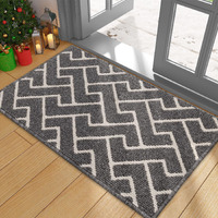 Hicorfe Indoor Doormat Front Back Door Mat Rubber Backing Non Slip Door Mats 24""X35"" Absorbent Resist Dirt Entryway Doormat Inside Floor Mats For Entrance Washable Low-Profile(Grey)