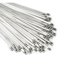 Metal Zip Ties 11.8 Inch 100Pcs 304 Stainless Steel Zip Ties Heavy Duty Multi-Purpose Self-Locking Cable Ties For Machinery  Vehicles  Exhaust Wrap  Farms  Pipes  Roofs  Cables  And Outdoor Fence
