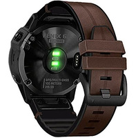 Abanen Leather Watch Bands For Fenix 6 / Fenix 5 / Fenix 7  Quickfit 22Mm Soft Genuine Leather With Silicone Sweatproof Wrist Strap For Garmin Fenix 6 Pro/Sapphire Instinct  Epix 2 Approach S62/S60(Coffee)