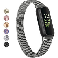 Vanjua For Fitbit Inspire 3 Bands Women Men  Stainless Steel Metal Mesh Loop Adjustable Magnetic Wristband Replacement Straps Compatible With Fitbit Inspire 3 Fitness Tracker (Space Gray)