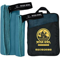 Wise Owl Outfitters Camping Towel Ultra Soft Compact Quick Dry Microfiber - Great For Fitness  Hiking  Yoga  Travel  Sports  Backpacking & The Gym - Free Bonus Hand Towel 24X48 Mb