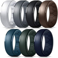 Forthee Silicone Wedding Ring For Men  Breathable Airflow Inner Curve  Mens' Rubber Wedding Engagement Bands For Crossfit Workout  Size 10