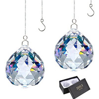 Suncatcher Crystals Ball Prism Window Rainbow Maker With Chain For Easy Hanging 40Mm 2 Pack