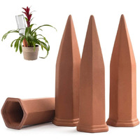 Modern Innovations Ceramic Terracotta Self Watering Spikes (4 Pack) Vacation Automatic Plant Waterer Devices  Indoor/Outdoor Planter Insert  Terra-Cotta Stakes For Potted Plants  Auto-Water System