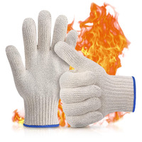 Heat Resistant Cooking Gloves - Kitchen Gloves 480 Degree Heat Resistant Oven Gloves For Handling Hot Food Cooking Baking Oven Gloves - Camping Cooking Pot Indoor Outdoor Smoker Grill