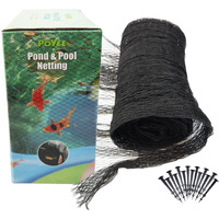 Poyee Pond Netting For Leaves - 15X20 Ft  Pool Leaf Cover Net With Small Fine Mesh - Protecting Koi Fish From Birds  Cats - Stakes Included.