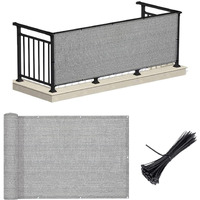 Love Story Balcony Privacy Screen  3' X 10' Deck Shield Screen Fence Cover Uv Protection And Weather-Resistant  3 Ft Height For Deck  Patio  Backyard  Outdoor Pool  Porch  Railing Beige Anthracite