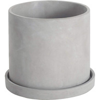 Ekirlin Flower Plant Pot Indoor 6 Inch Grey Cement Planter With Drain Hole Saucer