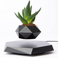Bandd Levitating Plant Pot - Floating Plant Pot For Small Plants. Levitating Decor For Home & Office . Magnetic Floating Levitating Display (Black)