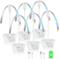 Chemotex Fly Fans For Tables Rechargeable Fly Fans Keep Flies Away Flexible Fly Repellent Fans For Outdoor Table Top Fly Fan With Holographic Blades For Outside  Picnic (White  6Packs)