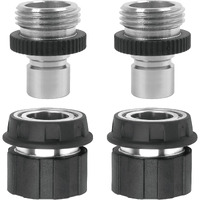 Eden 94269 Heavy Duty Metal Garden Hose Quick Connect With Water Stop Set  4 Pc