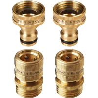 Gorilla Easy Connect Garden Hose Quick Connect Fittings.  Inch Ght Solid Brass. (2)
