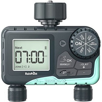 Rainpoint Water Timer For Garden Hose - 2 Zone Sprinkler Timer With Rain Delay/Manual Watering/Automatic Irrigation Controller System - Water Hose Timer Programmable Faucet Timer For Yard Lawn
