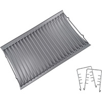 Ls'Babq Replace Parts Aluminized Steel 20"" Ash Pan With 2 Pc Fire Grate Hanger  Replacement For Chargriller 5050  5072  5650 Charcoal Grills(20.4"" X 12.8"")