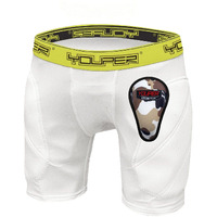 Youper Boys Youth Padded Sliding Shorts With Soft Protective Athletic Cup For Baseball  Football  Lacrosse (White  X-Small)