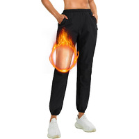 Junlan Sauna Suit For Women Sweat Sauna Pants Gym Workout Sweat Suits For Women (C.Black Pants Only X-Large)