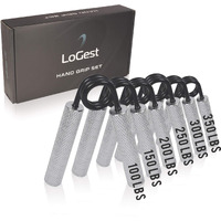 Logest Metal Hand Grip Set  100Lb-350Lb 6 Pack No Slip Heavy-Duty Grip Strengthener With Gift Box  Great Wrist & Forearm Hand Exerciser  Home Gym  Hand Gripper Grip Strength Trainer