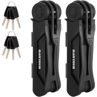 Biglufu Bike Lock Bicycle Scooter Motorcycle Folding Locks With 4Keys  Fold Chain Heavy Duty Alloy Steel Foldable Lock With Mounting Bracket 2Pc Straps  86Cm/34 Unfolding  1.92 Lbs