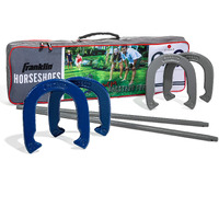 Franklin Sports Horseshoes Set - Metal Horseshoe Game Set For Adults + Kids - Official Weight Steel Horseshoes - Beach + Lawn Horseshoes - Family Set