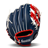Franklin Sports Baseball And Softball Glove - Field Master - Baseball And Softball Mitt  Red  White  Blue  11.0""