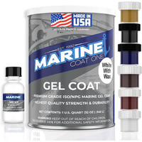 Marine Coat One Iso/Npg Marine Gel Coat White With Wax With Mekp Catalyst For Hardening  Plus 6 Color Tinting Pigments For Your Perfect White Match (1 Quart)